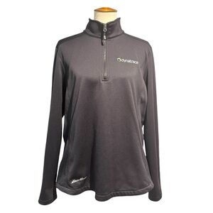 Dynatrace Logo Jacket - Eddie Bauer Black Quarter-Zip Jacket, Size XL